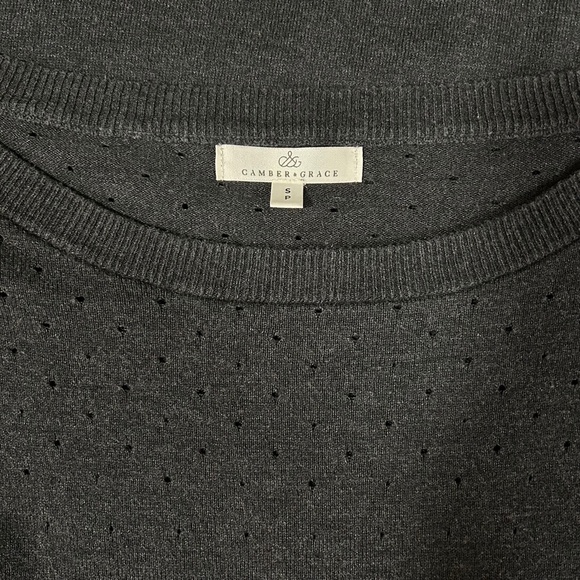 Camber & Grace Scoop Neck Eyelet Wool Sweater/Small - Picture 7 of 9